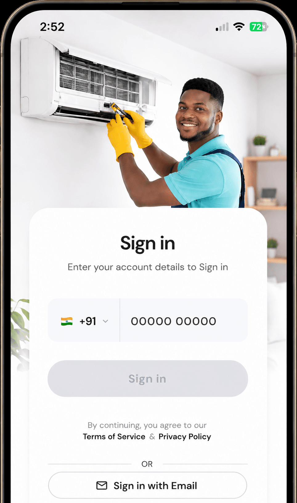 Step 01: Start in seconds with phone verification.
